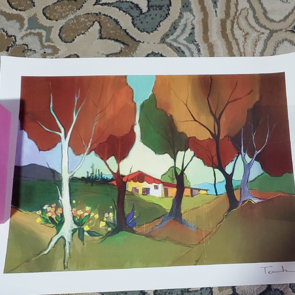Colorful Landscape Art Print. Very Unique By Tarkay.